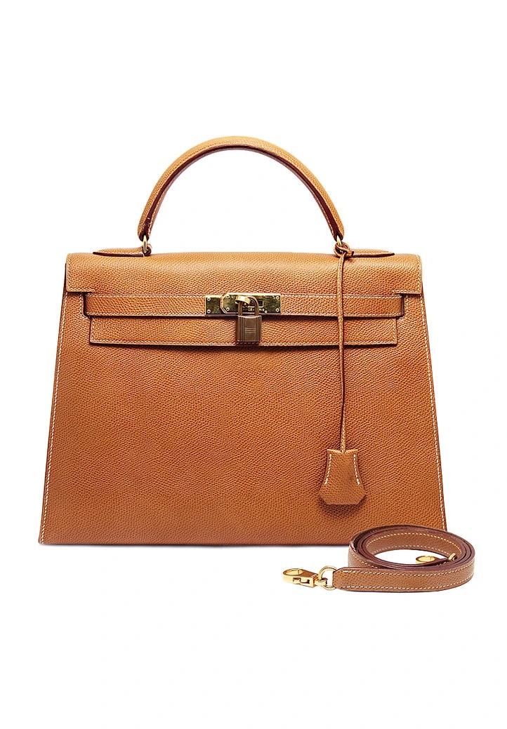 Hermès Оранжевая структурная сумка с верхней ручкой, enlarged view